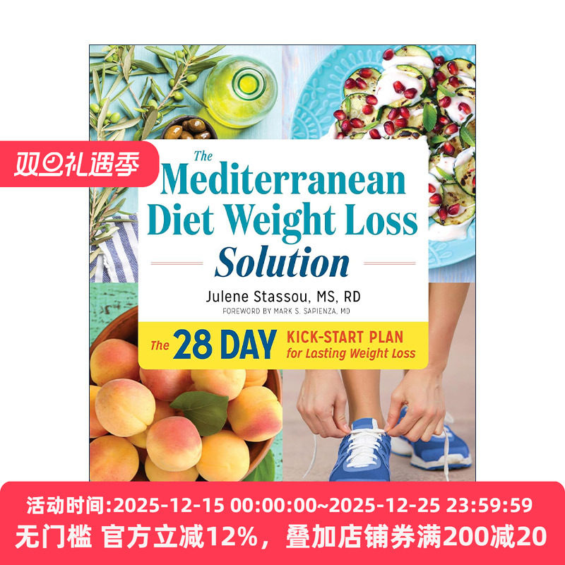 英文原版 The Mediterranean Diet Weight Loss Solution 地中海饮食减肥方案 28天持续健康膳食计划 简易食谱 进口英语原版书籍