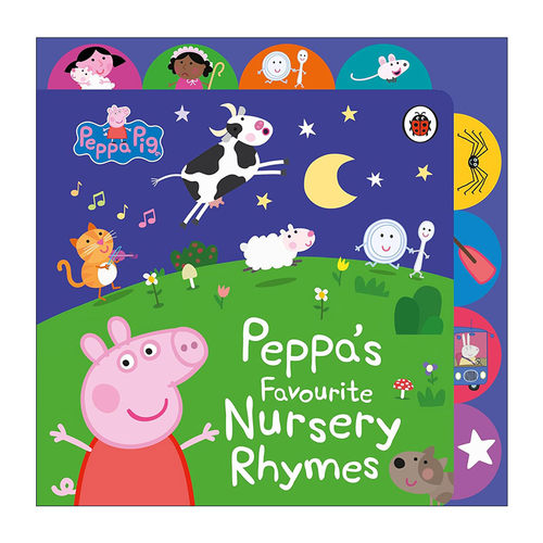 英文原版 Peppa Pig Peppa’s Favourite Nursery Rhymes 小猪佩奇经典童谣 标签纸板童书 英文版 进口英语原版书籍