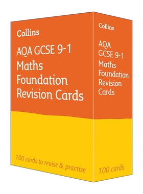 英文原版 Collins AQA GCSE 9-1 Maths Foundation Revision Cards 柯林斯英国初中数学基础复习闪卡 英文版 进口英语原版