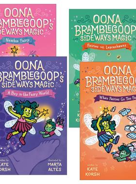 英文原版 Oona Bramblegoop's Sideways Magic 侧身魔法系列1-4册 儿童奇幻章节桥梁故事书 Kate Korsh 英文版 进口英语原版书籍