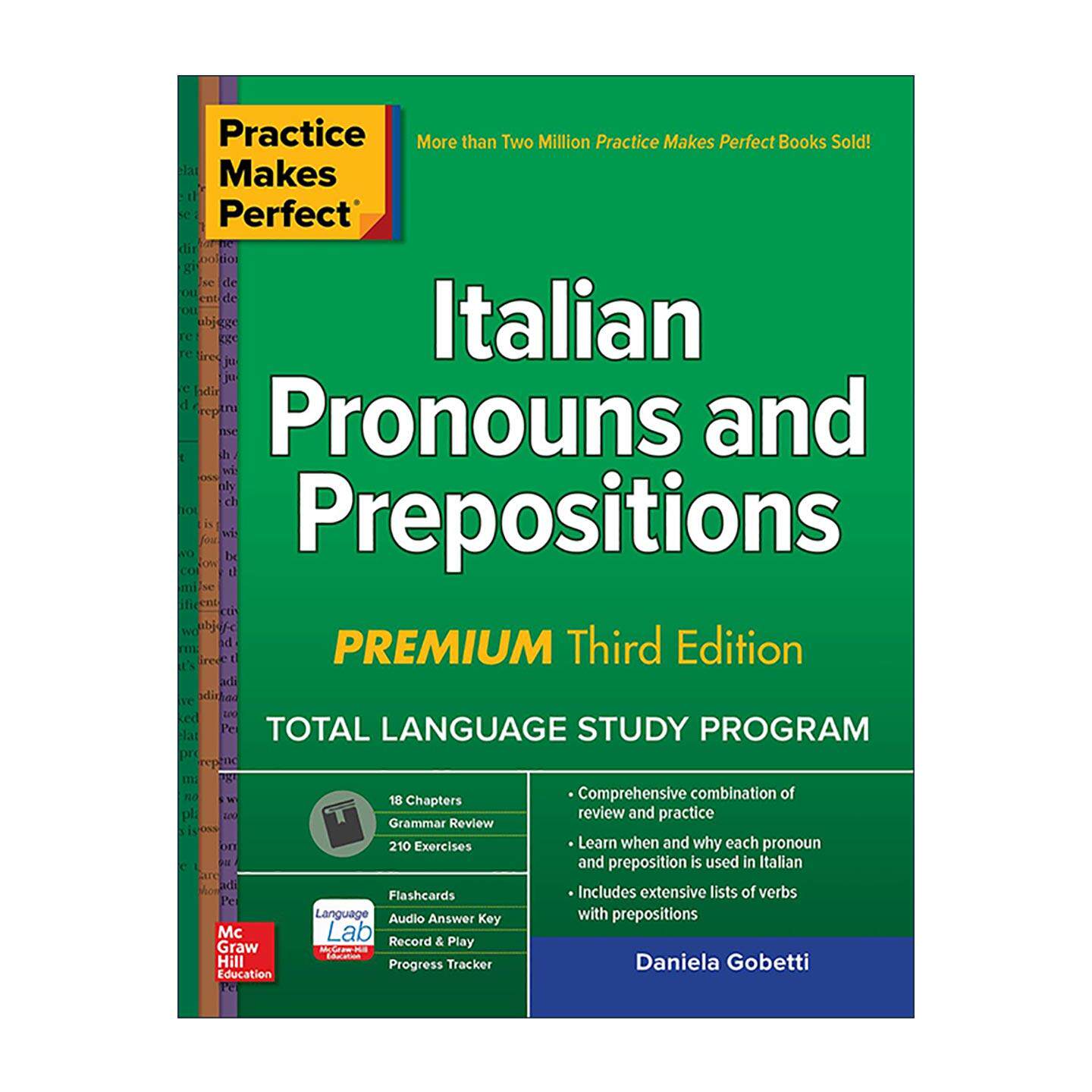 原版 Practice Makes Perfect Italian Pronouns & Prepositions 孰能生巧 意大利语代词和介词 第3版 进口原版书籍