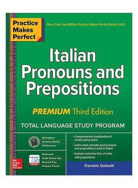 原版 Practice Makes Perfect Italian Pronouns & Prepositions 孰能生巧 意大利语代词和介词 第3版 进口原版书籍