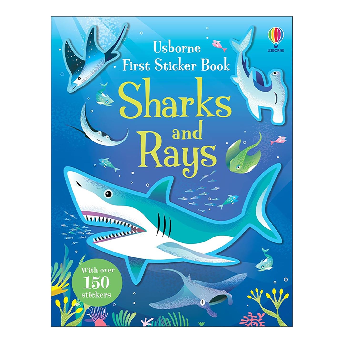 英文原版 Usborne First Sticker Book Sharks and Rays 尤斯伯恩贴纸书 鲨鱼和鳐鱼 儿童启蒙认知益智游戏 进口英语原版书籍