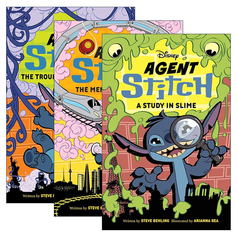 英文原版 Agent Stitch 探员史迪奇系列1-3册 迪士尼儿童推理小说 星际宝贝史迪仔 Steve Behling 精装 英文版 进口英语原版书籍