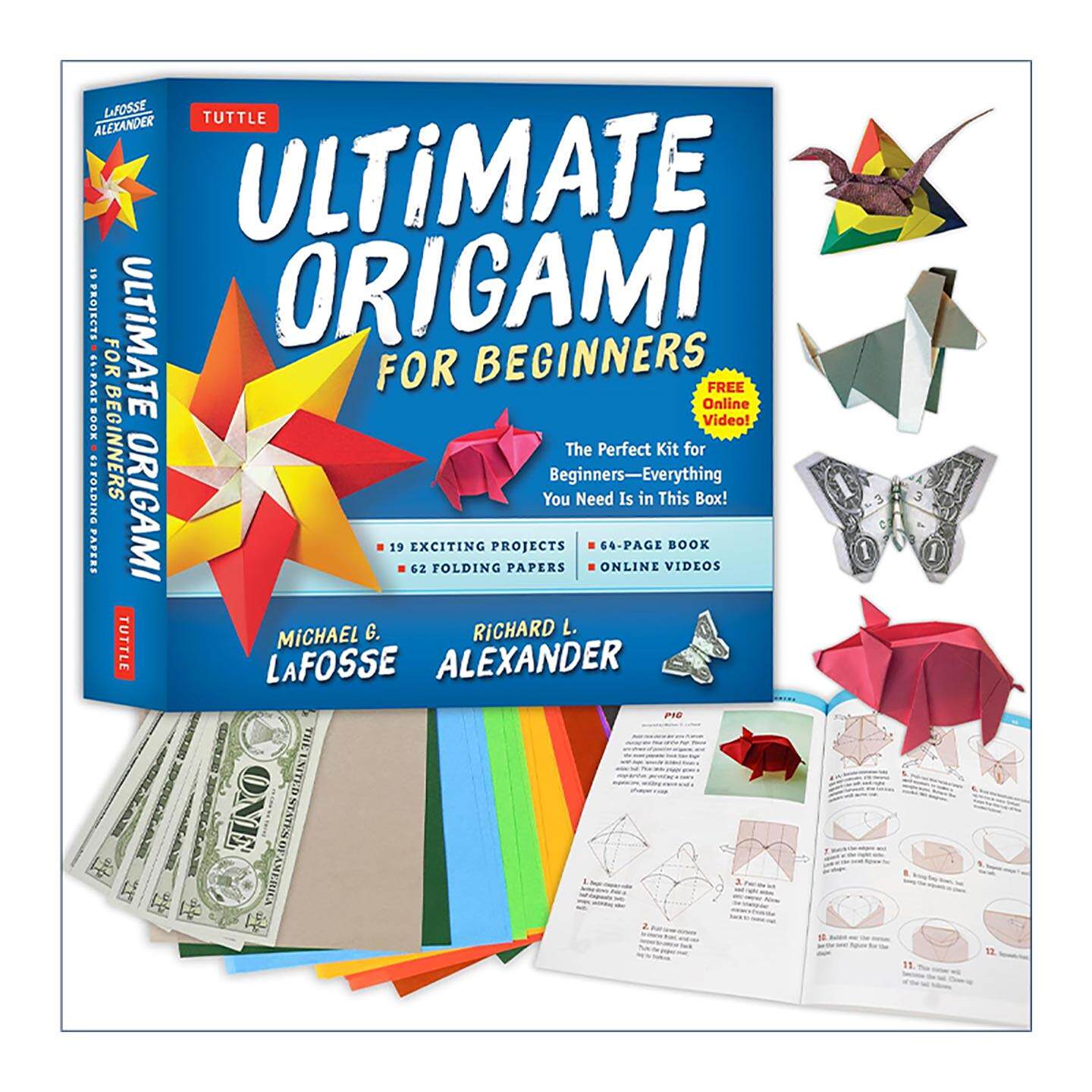 英文原版 Ultimate Origami for Beginners Kit 终极折纸入门套装 初学者指南 纸飞机 花卉 含视频教程 英文版 进口英语原版书籍