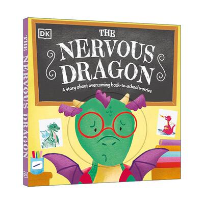 英文原版 The Nervous Dragon 紧张的恐龙 关于克服返校忧虑的故事 儿童情绪培养主题纸板书绘本 英文版 进口英语原版书籍