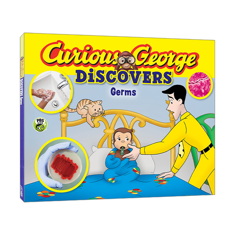 英文原版 Curious George Discovers Germs 好奇猴乔治科普故事 细菌 Science Storybook 英文版 进口英语原版书籍