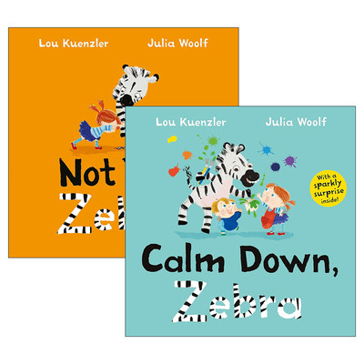 英文原版 Julia Woolf 低幼亲子绘本2册套装 斑马字母数字绘本 Not Yet/Calm Down Zebra 英文版 进口英语原版书籍