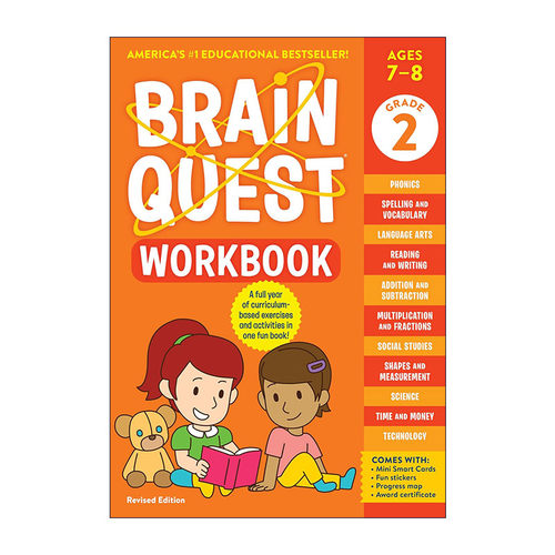 英文原版 Brain Quest Workbook 2nd Grade大脑任务练习册二年级 美国学前小学生全科练习册 新版 英文版 进口英语原版书籍