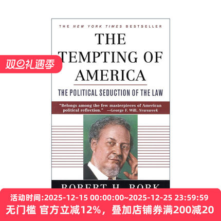 英文原版 The Tempting of America 美国所面临的诱惑 法律的政治诱惑 法官Robert Bork英文版 进口英语原版书籍