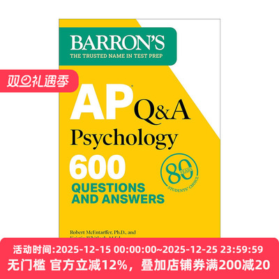 英文原版 AP Q&A Psychology  Second Edition 600 Questions and Answers 巴朗AP心理学600题第2版 英文版 进口英语原版书籍