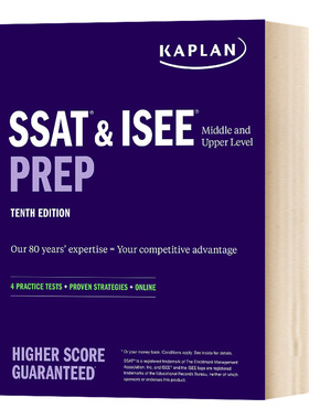 卡普兰SSAT和ISEE中高级备考策略 SSAT & ISEE Middle & Upper Level Prep 2021 & 2022 新版 英文原版美国中学入学考试用书