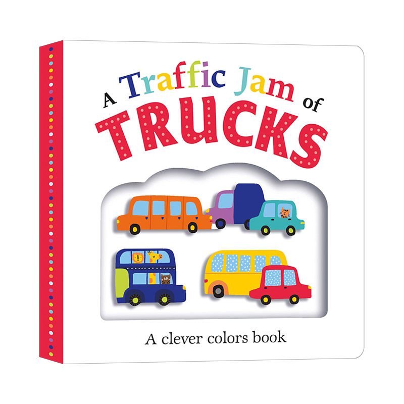 a traffic jam of trucks 交通工具 磁铁书 英文原版儿童绘本 进口