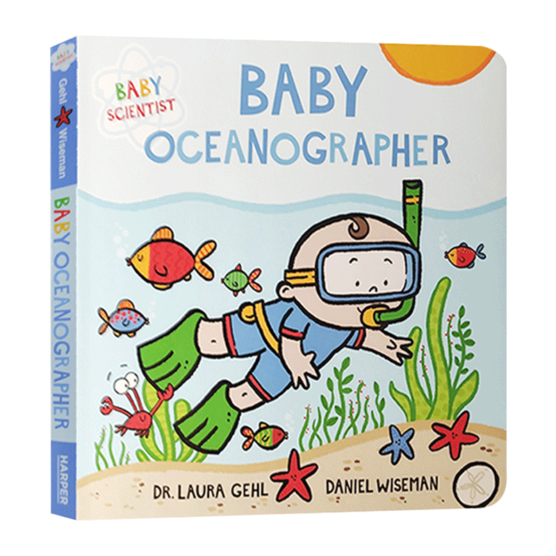 儿童科学家纸板书 Baby Scientist Baby Oceanographer 英文原版幼儿海洋百科知识绘本读物 婴儿海洋学家进口英语书籍