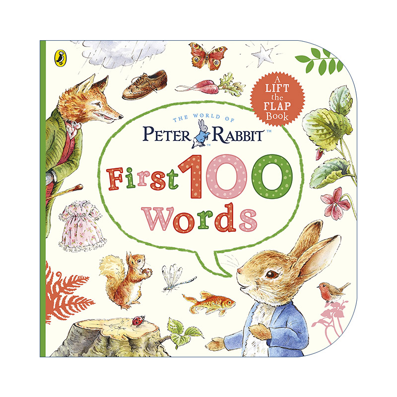 Peter Rabbit Peter's First 100 Words 和彼得兔学单词 纸板书 儿童启蒙翻翻书