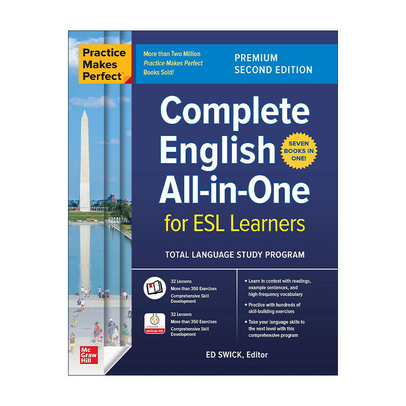 英文原版 Practice Makes Perfect Complete English All-in-One for ESL Learners 熟能生巧 英语一本通 第2版 进口英语原版书籍