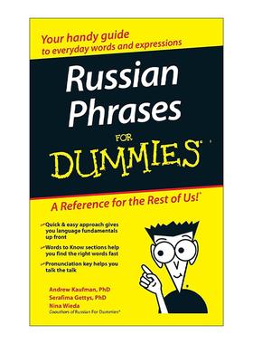 原版 Russian Phrases for Dummies 俄语短语 进口原版书籍