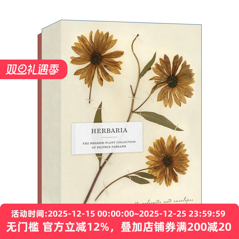 英文原版 Herbaria Pressed Plant Collection of Beatrix Farr 草药 比阿特丽克丝 法兰德的压榨植物收藏 12张卡片和信封 进口
