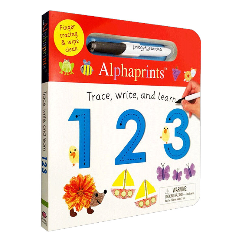 英文原版 Alphaprints Trace Write and Learn 123 Finger tracing & wipe clean 儿童可擦写英文数字练习 英文版 进口英语原版书