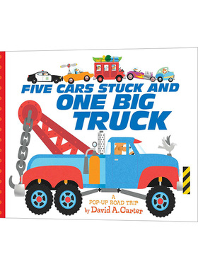 Five Cars Stuck And One Big Truck 五辆车和一辆大卡车 绘本 翻翻书