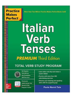 原版 Practice Makes Perfect Italian Verb Tenses 熟能生巧 意大利语动词时态 第3版 进口原版书籍