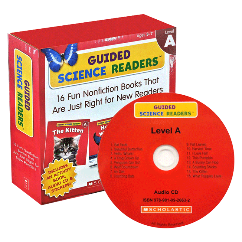 学乐指导性科学读本A级16册套装 英文原版儿童英语启蒙读本Guided Science Readers Level A分级阅读绘本 全英文版进口幼儿绘本