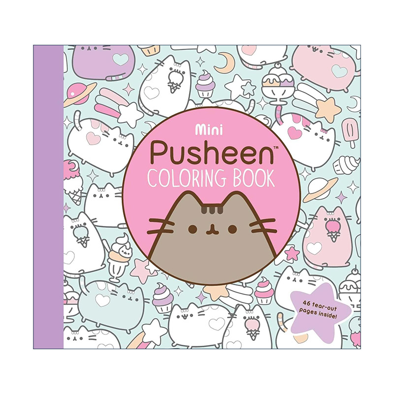 英文原版 Mini Pusheen Coloring Book 胖吉猫填色书 喵呜 来摸 英文版 进口英语原版书籍