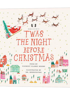 英文原版绘本 Twas the Night Before Christmas 圣诞节前夜 经典节日温馨故事精美绘本 孩子睡前读物 英文版 进口英语原版书籍