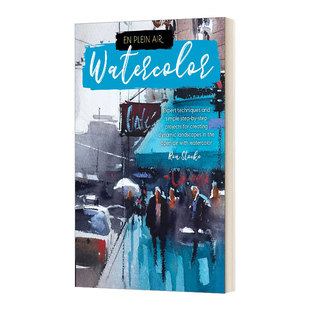 英文原版 进口书籍 Plein 专业技巧与步骤教学 让你用水彩营造丰富 Watercolor Air 艺术绘画教程 外光主义 室外风景 水彩