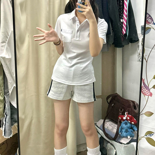 狗皮皮jk小谷收腰Polo衫 T恤上衣 女夏季 日系学院风校供感百搭短袖