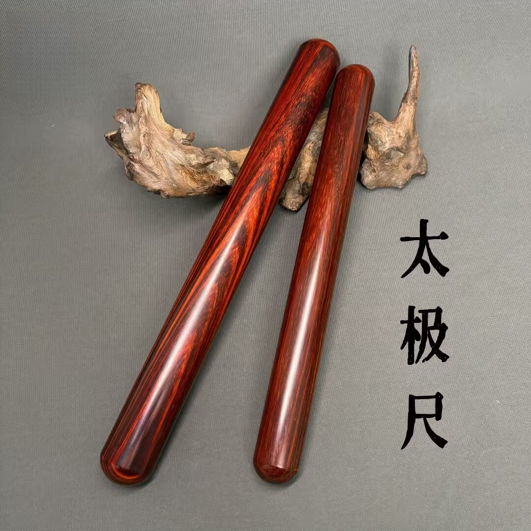 小叶紫檀太极尺太极棒练习打太极把玩棍车载防身棍圆头擀面杖实木
