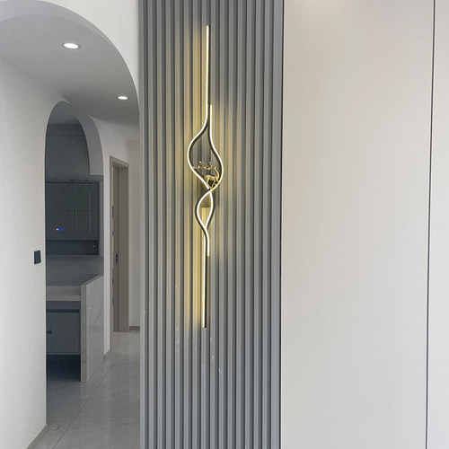 北欧客厅电视墙免接线充电壁灯