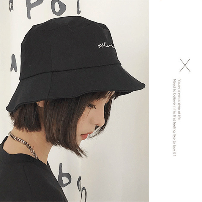 ulzzang黑色漁夫帽子女夏韓版學生逛街休閑百搭遮陽帽日系盆帽潮在類目 服飾配件/皮帶/帽子/圍巾, 帽子中 - 來自Buy2taobao.com提供專業的淘寶代購服務
