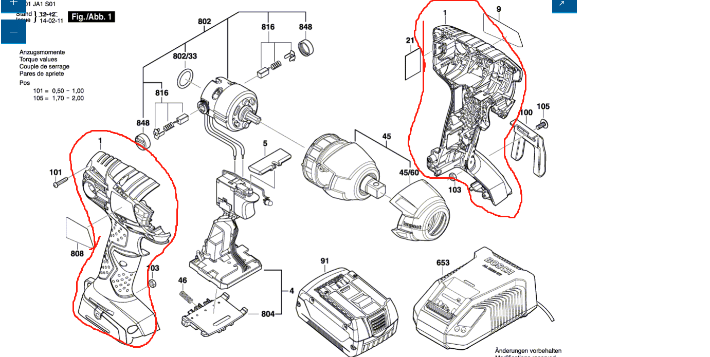 博世正品GDX 18V-LI\GDS 18V-LI\GDS 14.4V-LI编码为3601JA1S81壳