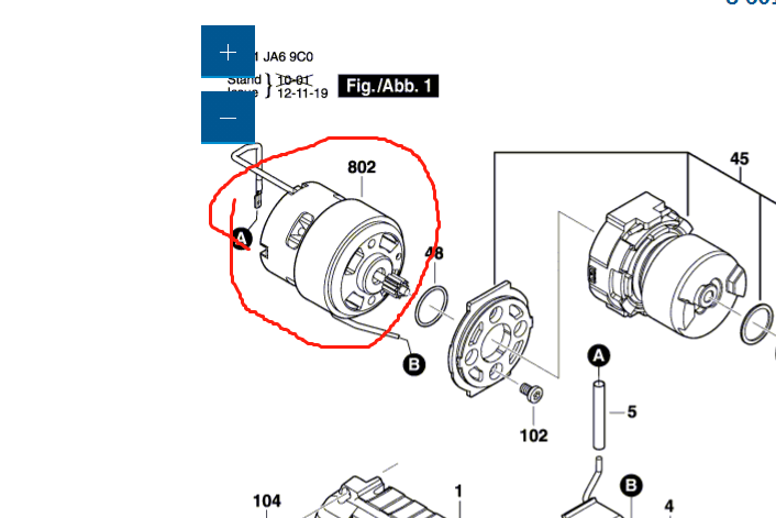 Bosch博世冲击扳手原装正品配件GDR 10.8-LI\GDR 12-LI直流电机