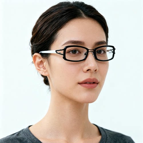 轻盈女士老花镜文艺优雅女款防蓝光老花眼镜平光镜黑框白腿白框