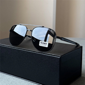 伊沃弗男士 偏光太阳镜男双梁蛤蟆镜飞行员护目镜防晒眼镜金属墨镜