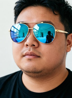 男女玻璃镜片太阳镜飞行员墨镜