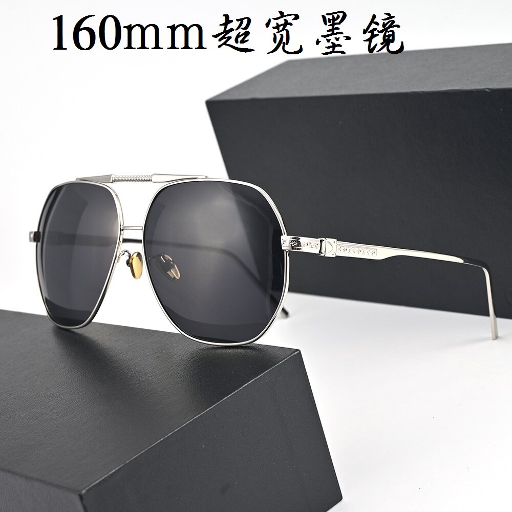超大框男士偏光太阳镜160mm时尚帅气金属墨镜专业开车驾驶男眼镜