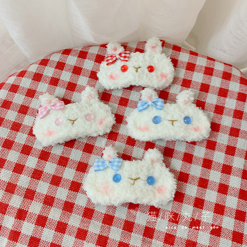 兔年毛绒兔子发夹可爱兔兔碎发夹子刘海夹猪猪发卡bb夹女头夹