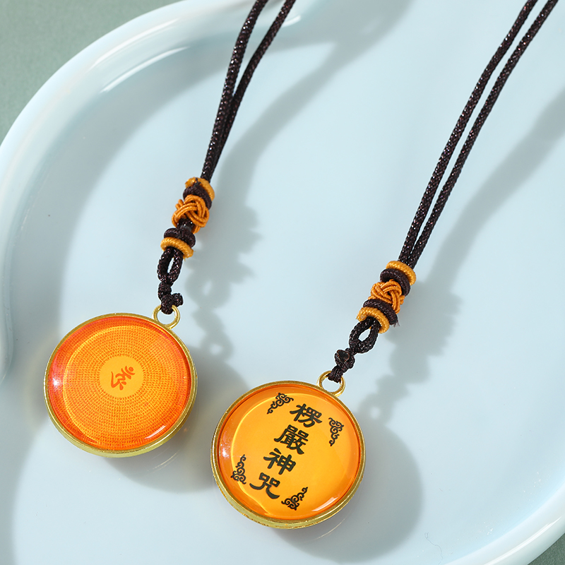 新款琉璃佛挂件圆形吊坠