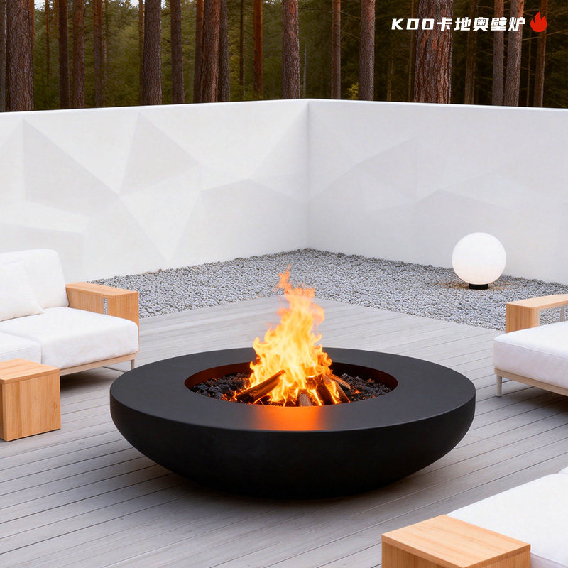 庭院烤火炉燃木柴取暖户外篝火炉民宿围炉煮茶烧烤桌花园造景壁炉