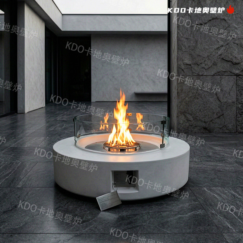 庭院真火燃气壁炉户外围炉烤火炉别墅酒店室外篝火炉取暖氛围造景