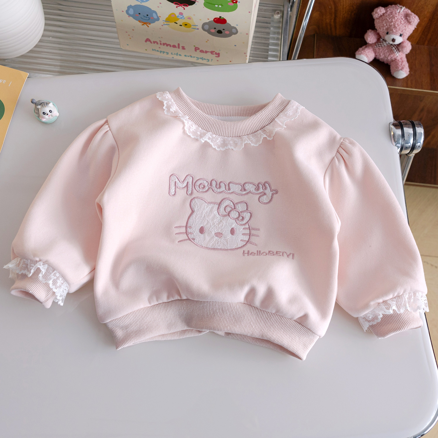 女童甜美公主风卫衣2025秋季上衣