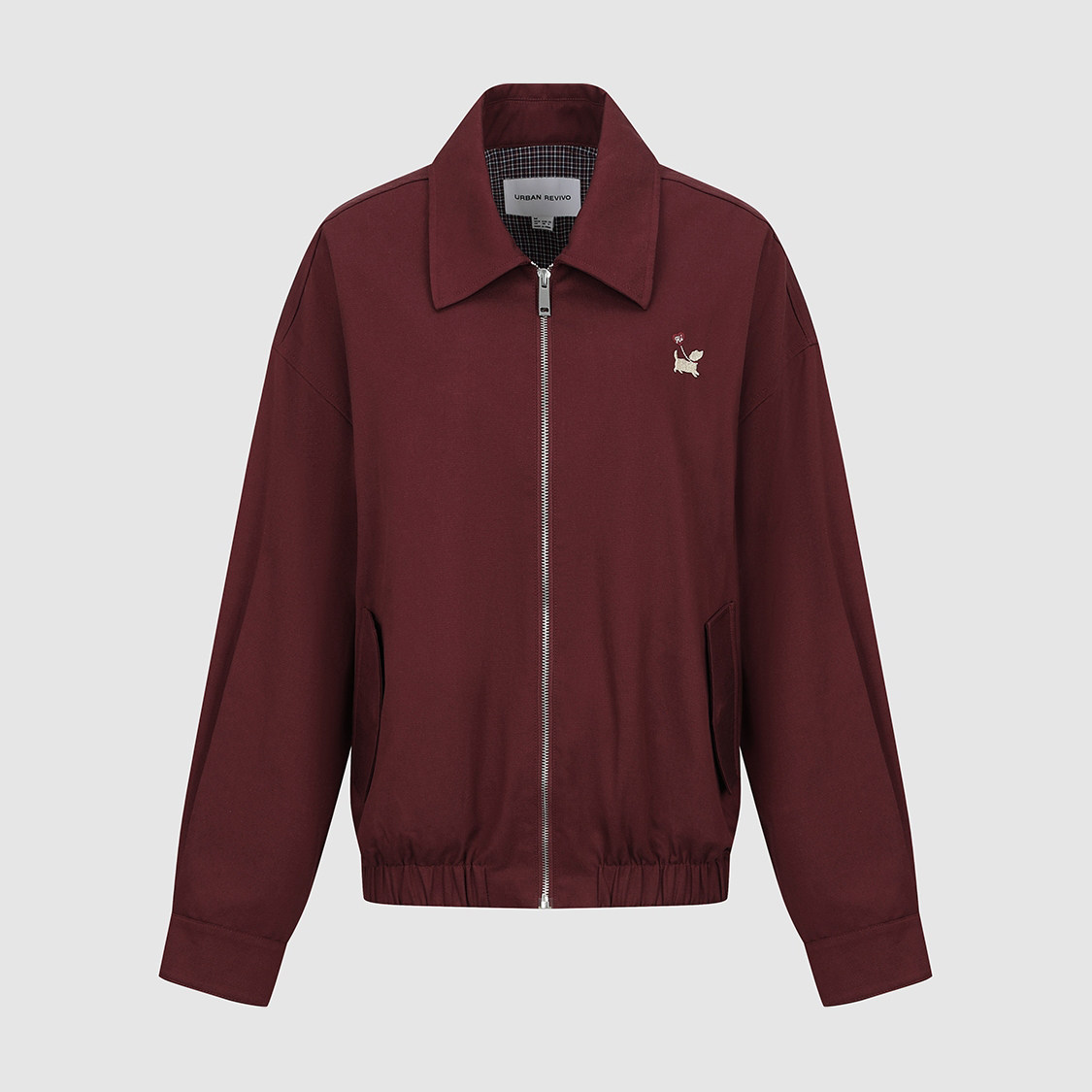 UR国内代购2026春季女装时尚休闲复古翻领刺绣拉链外套UYY160008,女装/女士精品,短外套,淘宝优惠券,粉丝福利购,淘宝优惠卷