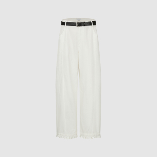 UR国内代购2026夏季女装潮流设计感荷叶边腰带弯刀裤UYV660095