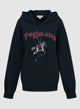 UR国内代购2026春季女装潮流撞色印花连帽抽绳卫衣UYV460020