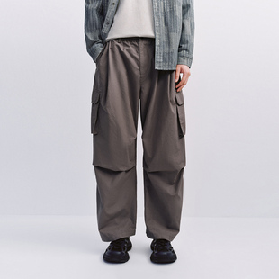 裤 UR国内代购 休闲褶皱松紧腰超宽松工装 男时尚 UML650112 2025冬季