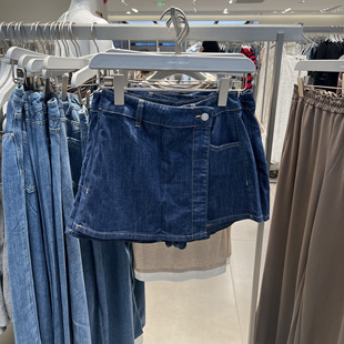 UR国内代购2025夏季女装复古休闲水洗不对称牛仔短裤UWM850139