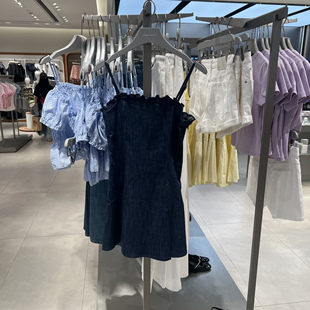 UR国内代购2025夏季女航海时尚修身显瘦吊带牛仔连衣裙UYY850114